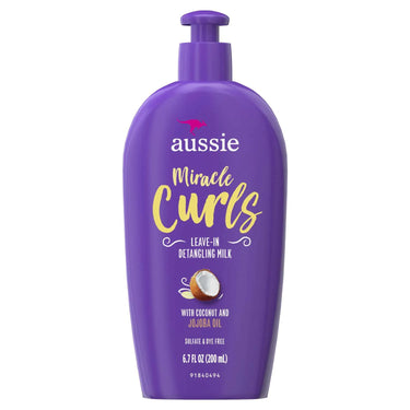Aussie Miracle Curls Leave-In Detangling Milk with Coconut & Jojoba Oil – 6.7 fl oz
